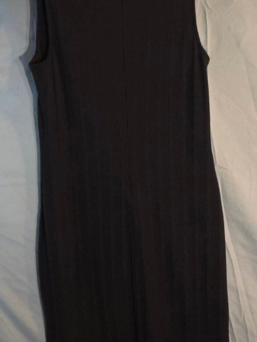 Size L Nine West Black Ribbed Sleeveless Turtleneck Midi Dress